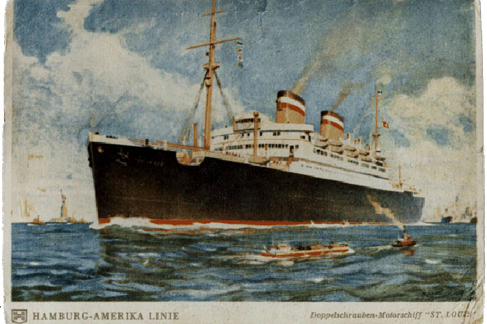 Почтовая открытка с изображением лайнера «Сент-Луис». Май 1939 г.