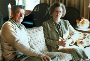 Маргарет Тэтчер с Рональдом Рейганом во время визита в США в 1984 году