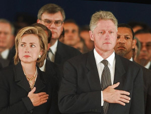 Хиллари с мужем — президентом США Биллом Клинтоном