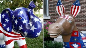 Слон и осел, символы Республиканской и Демократической партий США