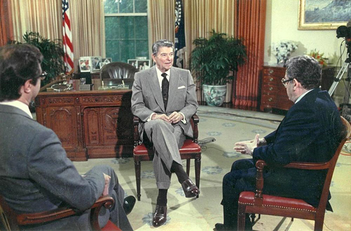 В Белом доме на интервью с Рональдом Рейганом