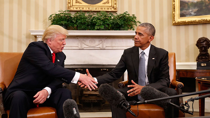 Встреча Дональда Трампа и Барака Обамы в Белом доме