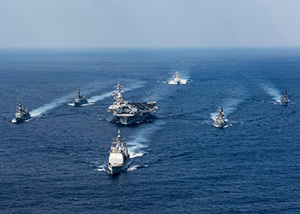 Ударная авианосная группа ВМС США в Японском море