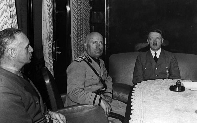 Гитлер, Муссолини и Риббентроп 
