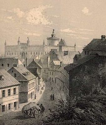 Люблинский замок и еврейский квартал, рисунок 1860 года 
