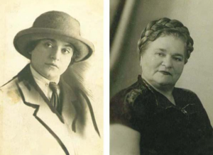 Мама Броха (Берта) Рабинович: слева — декабрь 1923 г. (20 лет), справа — 1950-е годы 