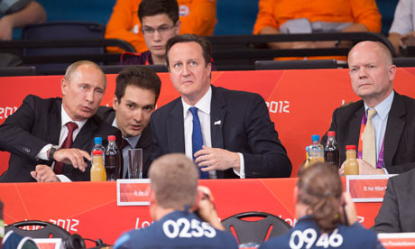 David Cameron & Vladimir Putin watch Judo at ExCel