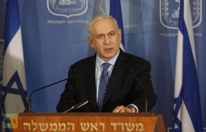Премьер-министр Израиля Биньямин Нетаниягу объявляет начало операции "Облачный столп". Тель-Авив, 14 ноября 2012 г.