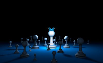 Great authority. Leader. Chess composition. Available in high-resolution and several sizes to fit the needs of your project. Background layout with free text space. 3D illustration render