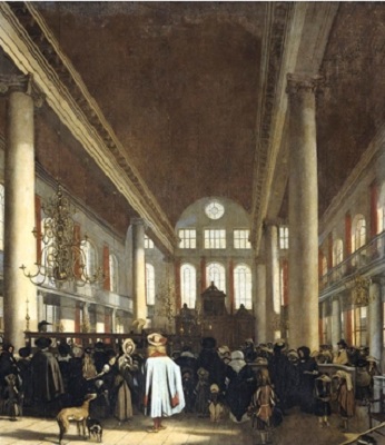 Интерьер Португальской синагоги в Амстердаме.
Эмануэль де Витте, около 1680 г.