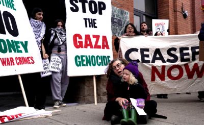 Members of the Jewish Voice for Peace group and allies rally in support of a ceasefire in the ongoing conflict between Israel and the Palestinian group Hamas, during a protest in Detroit, Michigan, U.S., November 7, 2023.  REUTERS/Dieu-Nalio Chery